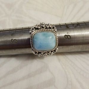 Georgeous Sterling & Larimar Ring ~ Size 7.25